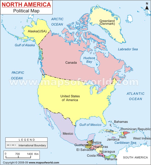 Map Of North America And South America